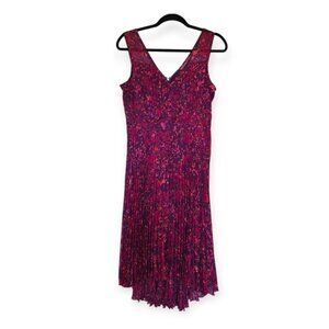 ANTHROPOLOGIE PLENTY BY TRACY REESE Evanthe Pleated Floral Hi-Low Dress Size 8